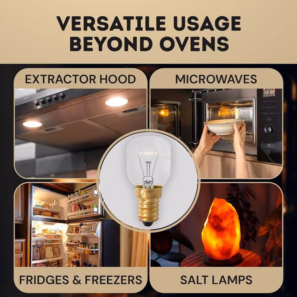 Tanness 2 Pack 40W Pygmy Oven Bulbs, Warm White, SES E14 Small Edison Screw, Heat Resistant Glass – 2