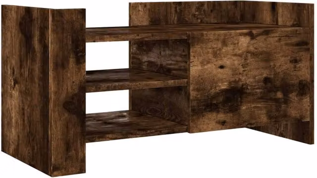 Berkfield Home TV Cabinet in Smoked Oak Brown, W/D/H: 80 x 35 x 40 cm