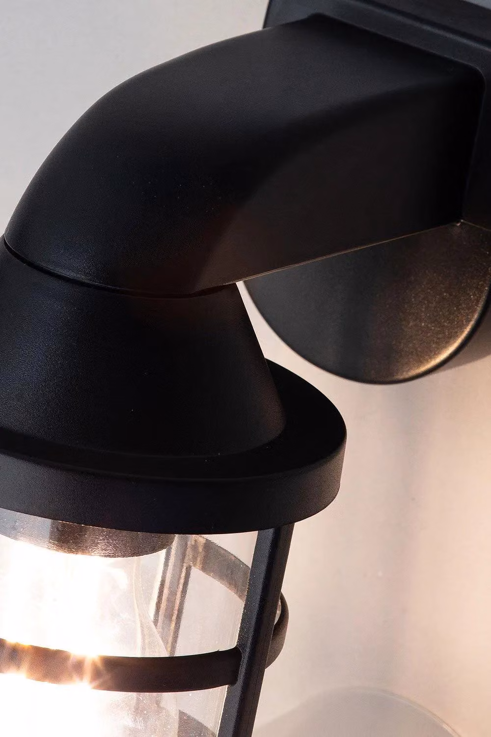 BHS Lighting Camb Black Industrial Metal and Glass Outdoor Wall Lantern – 2