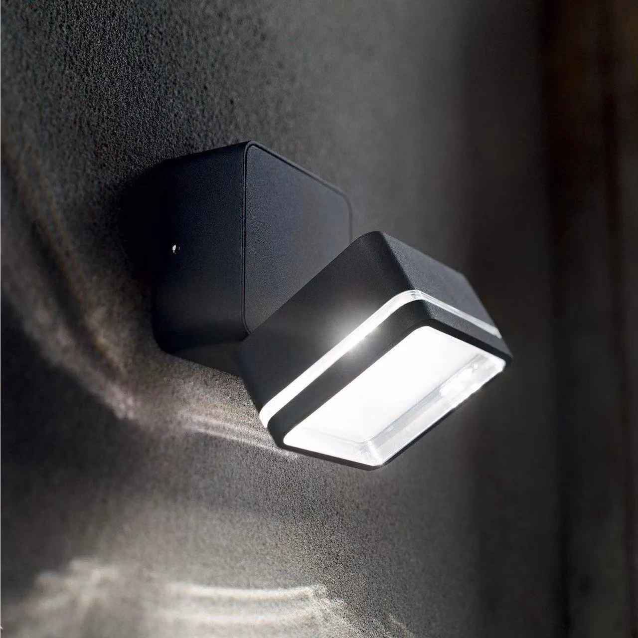Netlighting Omega Square Single Adjustable Wall Spotlight in Anthracite and Black, IP54, 4000K – 3