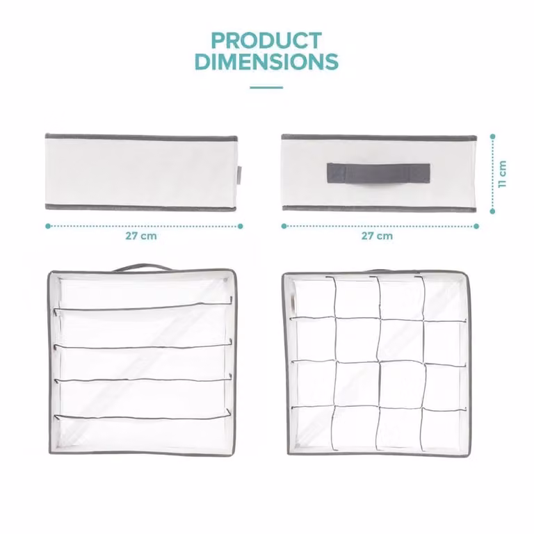 EONLION White Fabric Drawer Divider Storage Boxes, Foldable, W/D/H: 50 x 50 x 50 cm