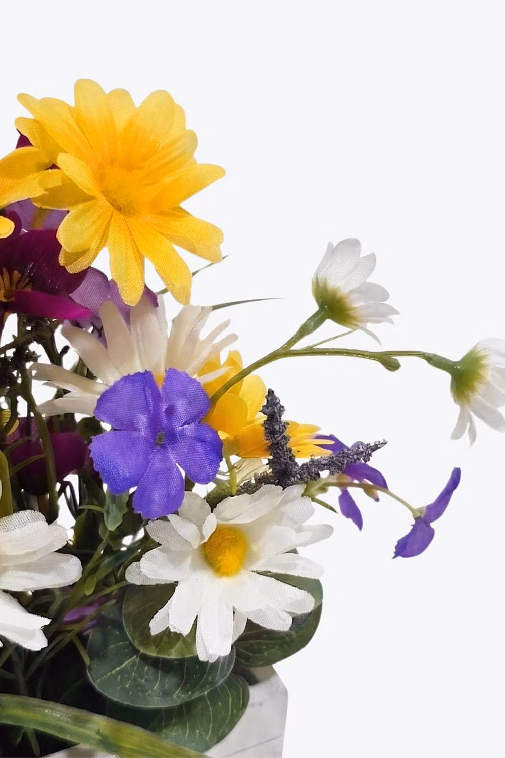 Homescapes Artificial Spring Flowers in a Rustic Trug, Mixed Yellow and Multicolour Floral Arrangement, 30 cm – 4