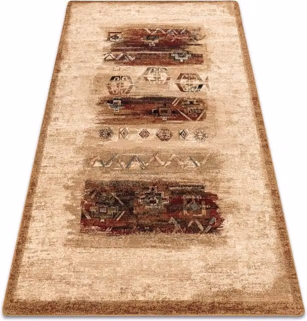 RugsX Wool Omega Rectangular Rug in Beige, W: 100 cm, D: 66 cm