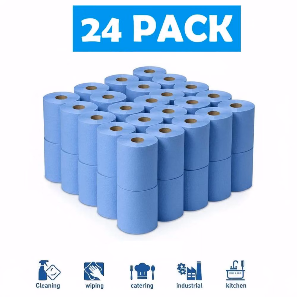 NESTLUNE Blue 2-ply Embossed Kitchen Towels, 24 Rolls, 100 x 15 cm – 2