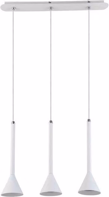 Netlighting Modern White 3-Light Hanging Pendant with Cone Shades and GU10 LED Compatibility