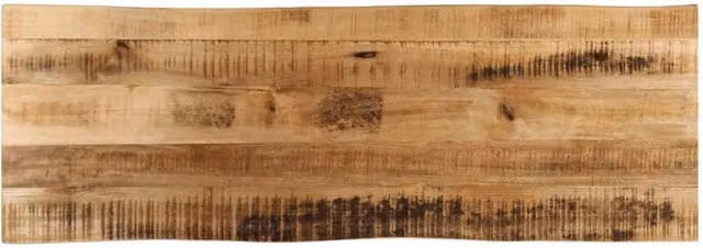 Berkfield Home Table Top Live Edge Solid Wood Rough Mango in Brown W/D/H: 120 x 40 x 3.8 cm