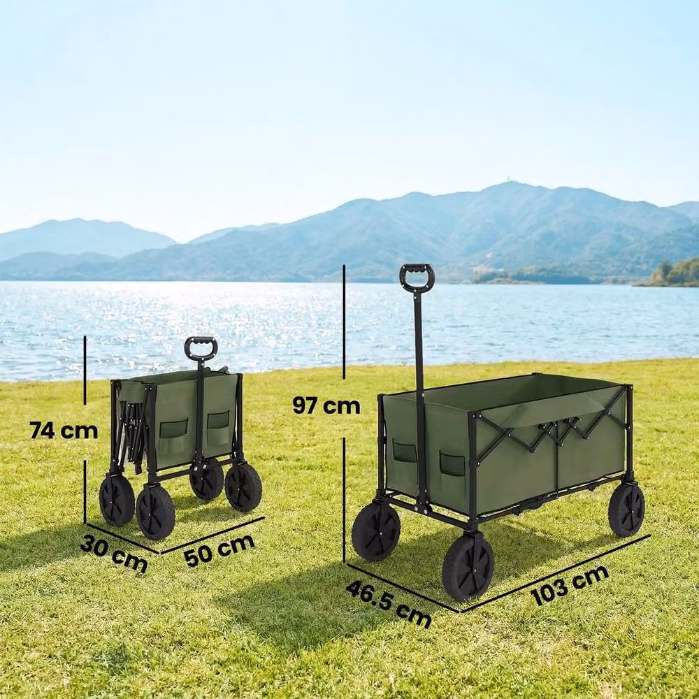 EONLION Foldable Festival Trolley, Green, 95L – 2