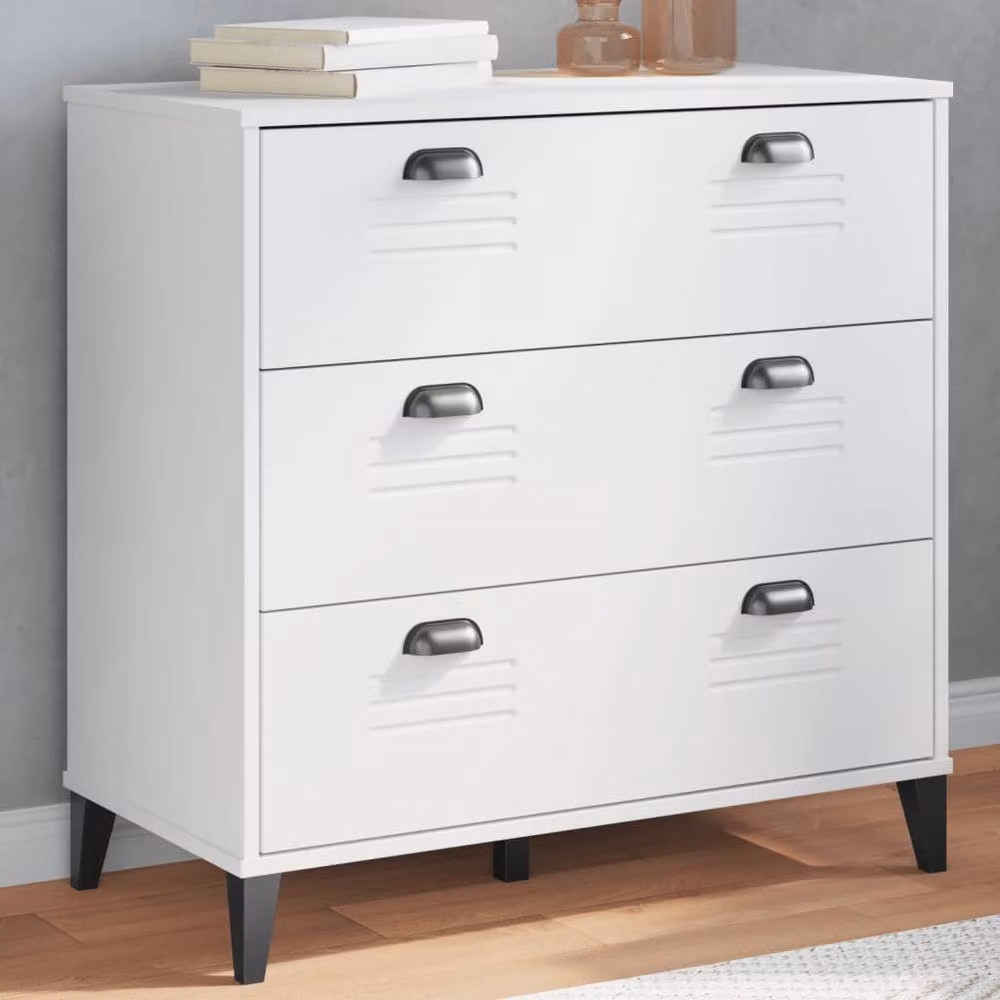 Berkfield Home VIKEN Decorative Drawer Cabinet in White Engineered Wood, W/D/H: 80 x 40 x 80 cm – 2