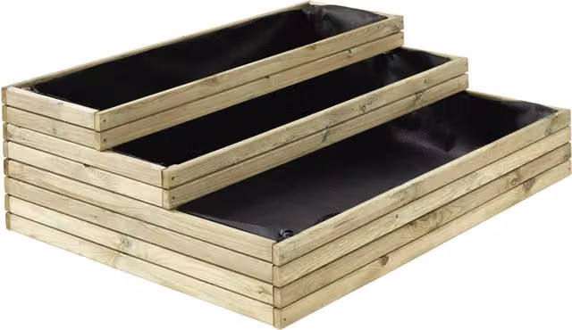 Cerland Horizon Contemporary Style Wooden Raised Bed with Lining in Beige – 1