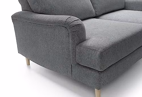 Abakus Direct Harper 3 Seater Sofa in Dark Grey Smart Chenille Fabric W/D/H: 173 x 88 x 103 cm – 3