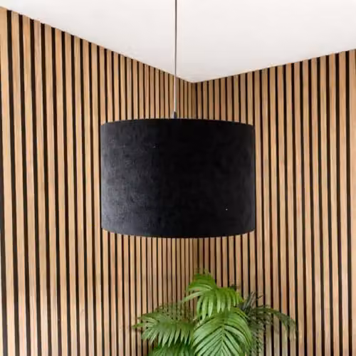 CGC Lighting Lola Black Corduroy Cylinder Lampshade, Diameter: 30 cm – 2