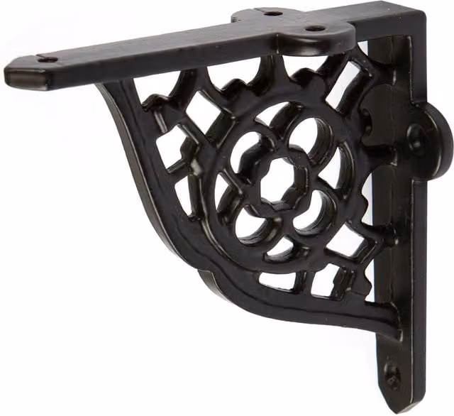 Hammer and Tongs Matt Black Iron Honeycomb Shelf Bracket, 100mm