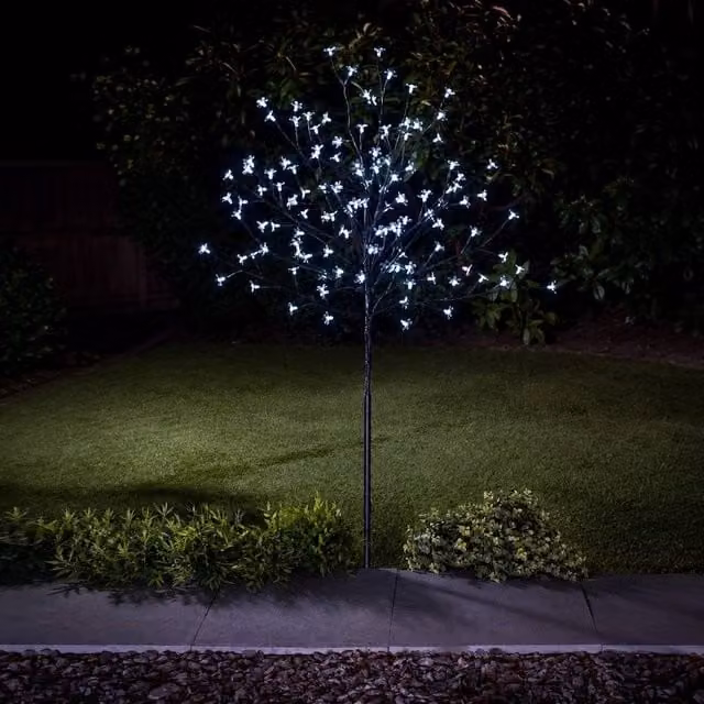 Spot On Dealz 1.8m Cherry Blossom Tree with 352 White LED Lights for Indoor and Outdoor Christmas Decoration – 1