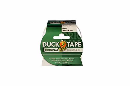 Sellotape Duck Tape Original White Cloth Duct Tape, W: 5 cm, L: 10 m