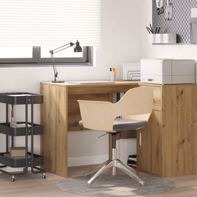 Berkfield Home Artisan Oak Writing Desk in Brown – 1