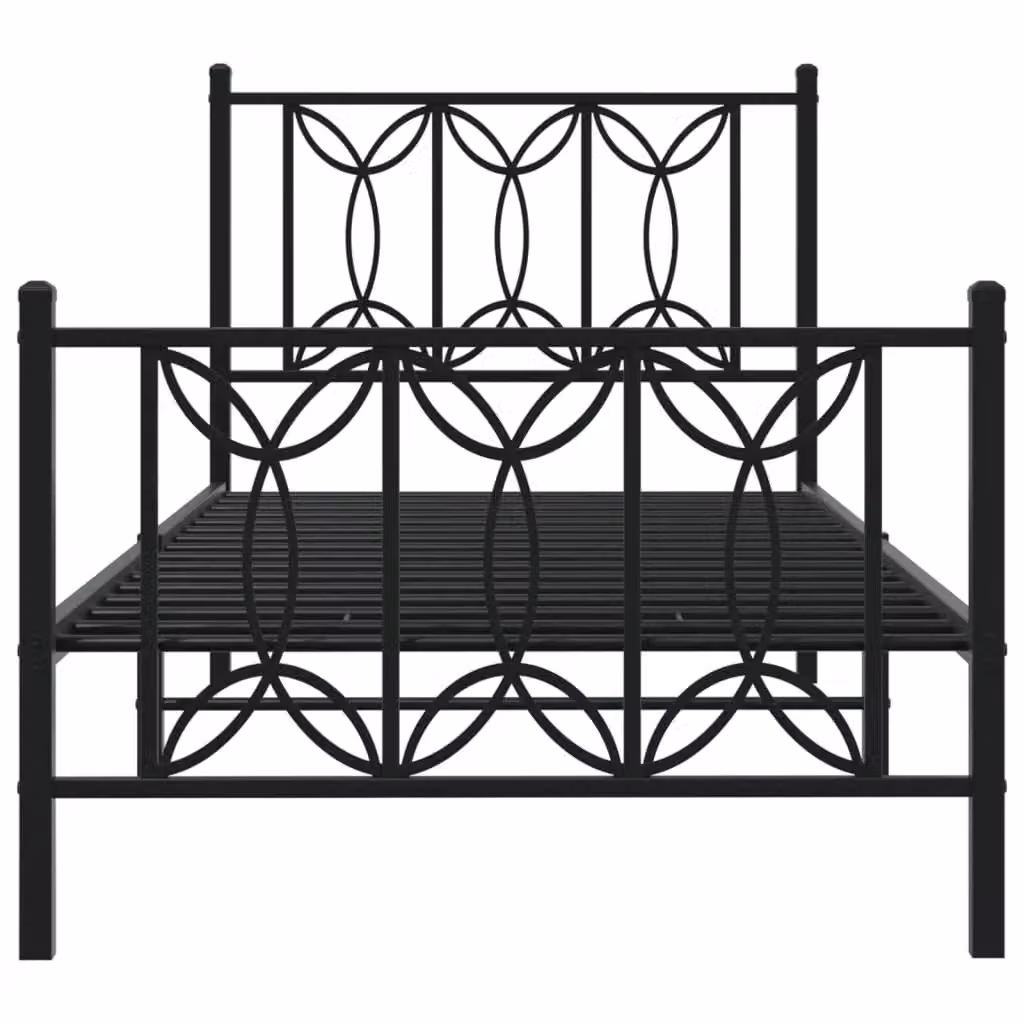 Berkfield Home Metal Bed Frame with Footboard, Black, W: 75 cm, L: 190 cm – 3