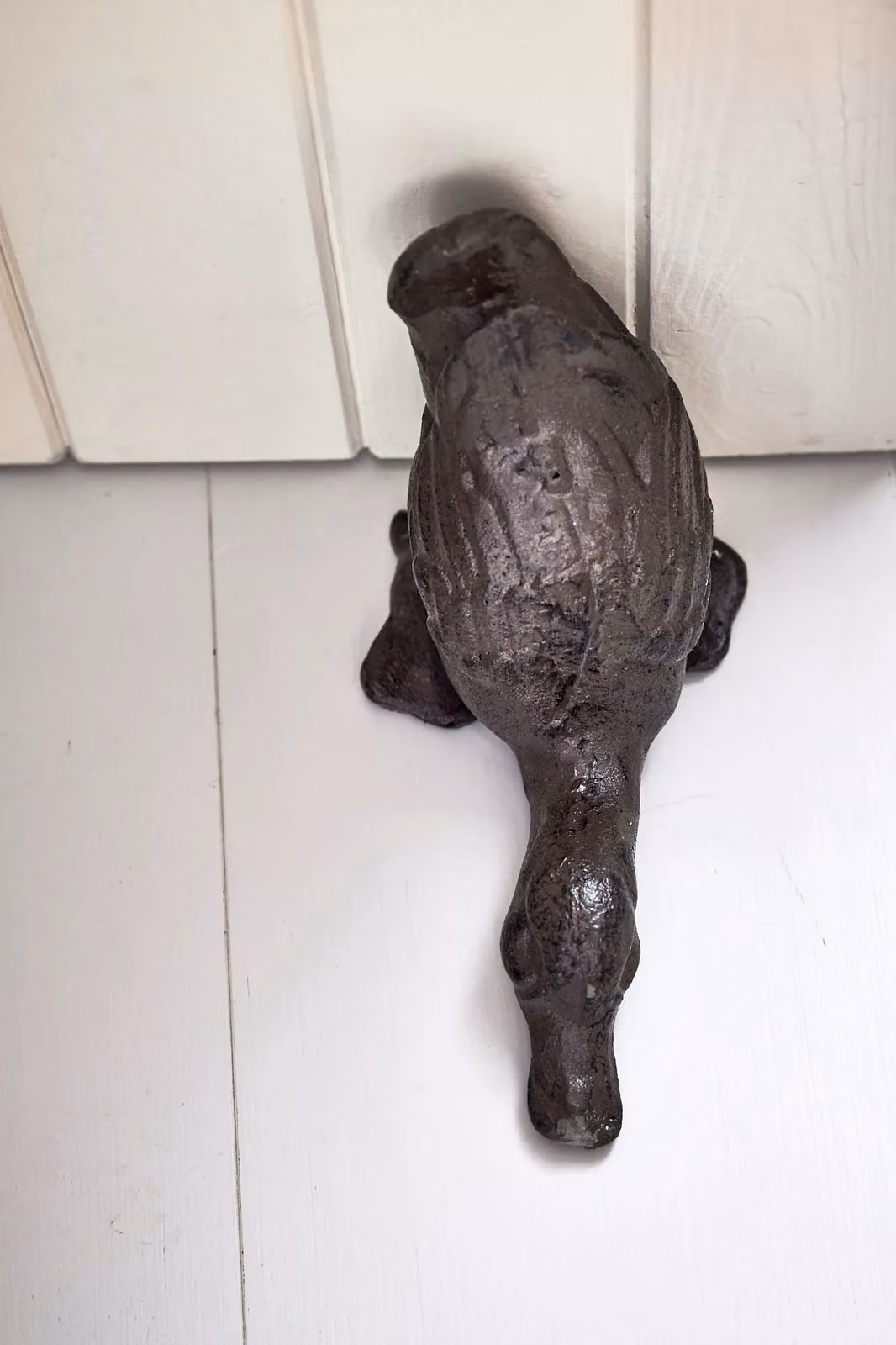 Dibor Antique Style Cast Iron Diving Duck Decorative Door Stopper in Brown – 4