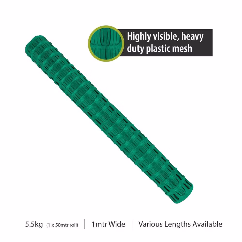 Pegdev Green Plastic Barrier Fencing with Steel Pins, 20m – 2