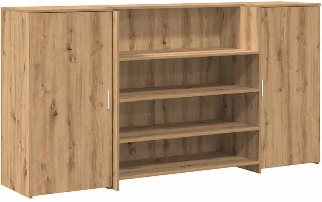 Berkfield Home Artisan Oak Reception Desk in Brown, W/D/H: 200 x 50 x 103.5 cm