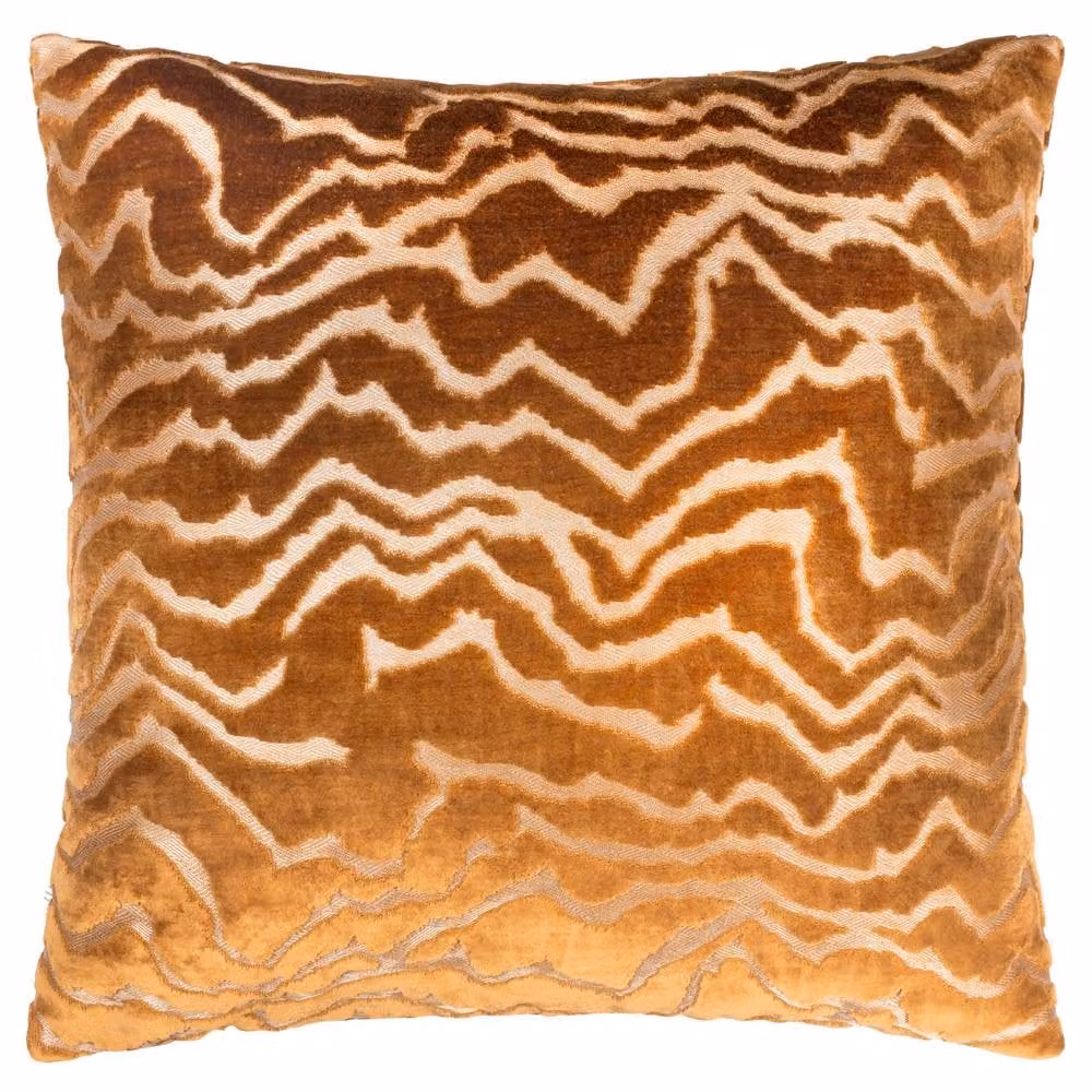Paoletti Tierra Bronze Cut Velvet Abstract Square Cushion, W/D/H: 50 x 50 x 50 cm – 2