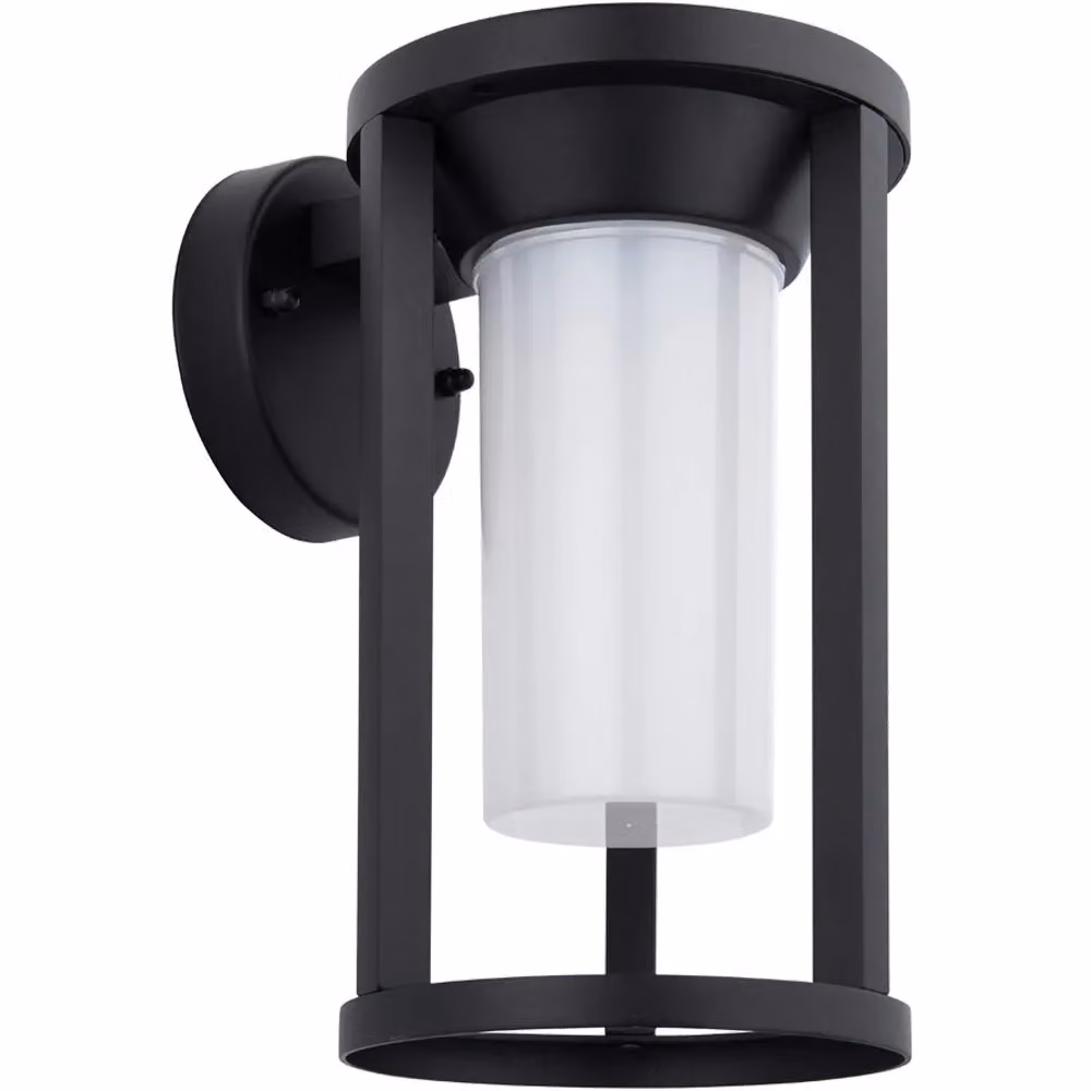 Loops Non Automatic Outdoor Wall Light in Black and White with Polycarbonate Shade – 4