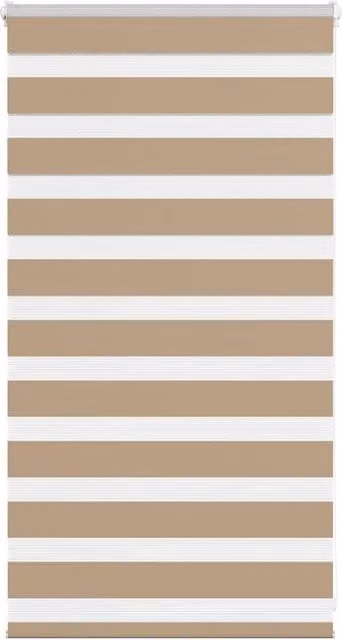 Berkfield Home Zebra Blind in Sand Brown, W: 90 cm, H: 100 cm