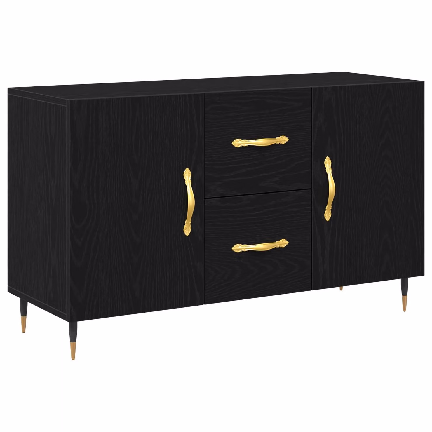 Berkfield Home Modern Black Oak Sideboard in Matt MDF, W/D/H: 100 x 36 x 60 cm – 2