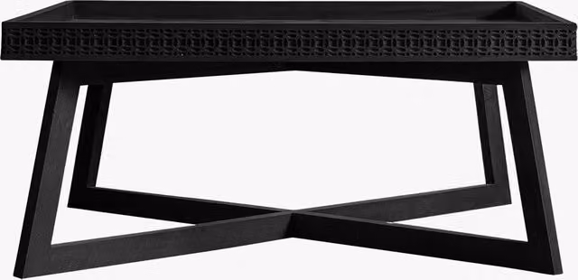 Perch & Parrow Sadie Rectangular Coffee Table in Black Wood