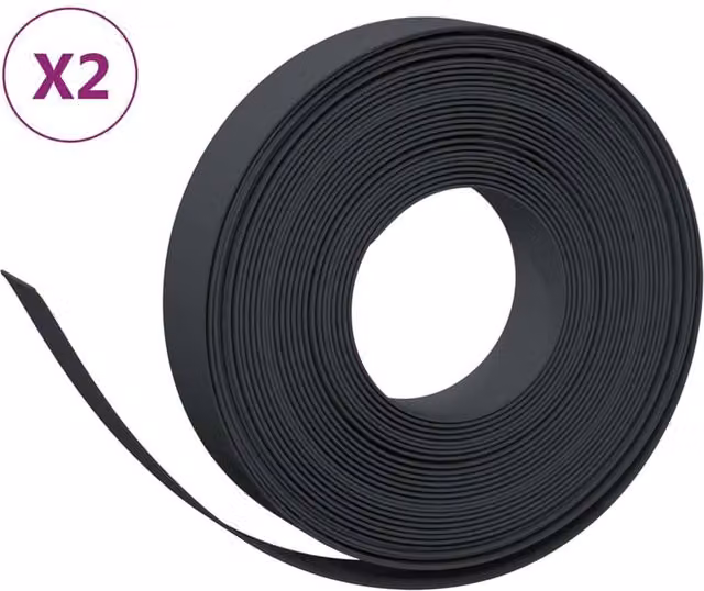 Berkfield Home Garden Edgings, 2 Pack, Black Polyethylene