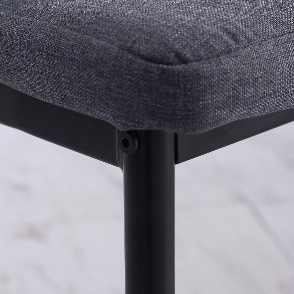 STILVORA Set of 4 Modern Grey Fabric Dining Chairs with Metal Legs – 6