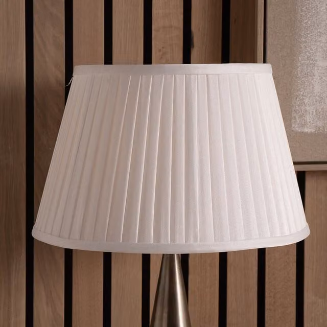 Pacific Lifestyle Classic Empire Pleated Fabric Lampshade, White or Beige, Diameter: 25 cm