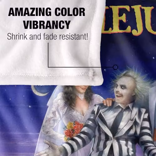 LOGOVISION Beetlejuice Original Movie Poster Super Soft Fleece Throw Blanket, Multicolour, W: 152 cm, D: 127 cm – 3