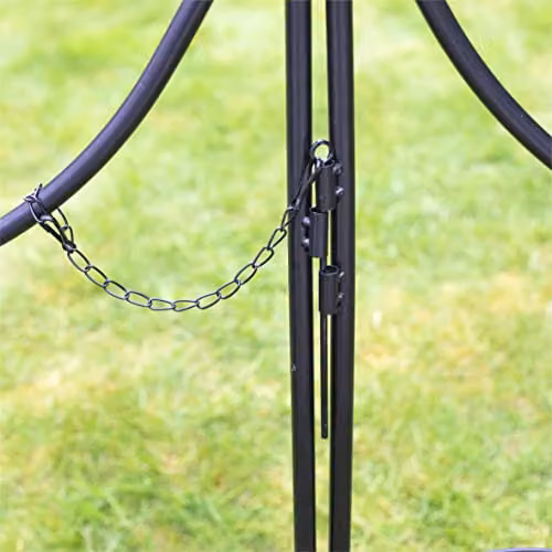 St Helens Home & Garden Decorative Metal Garden Arch with Gate in Black, H: 237 cm x W: 138 cm x D: 38 cm – 5