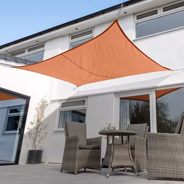 Kookaburra Rectangular Waterproof Sun Shade Sail, Orange, W: 5 m, D: 4 m, UPF 50