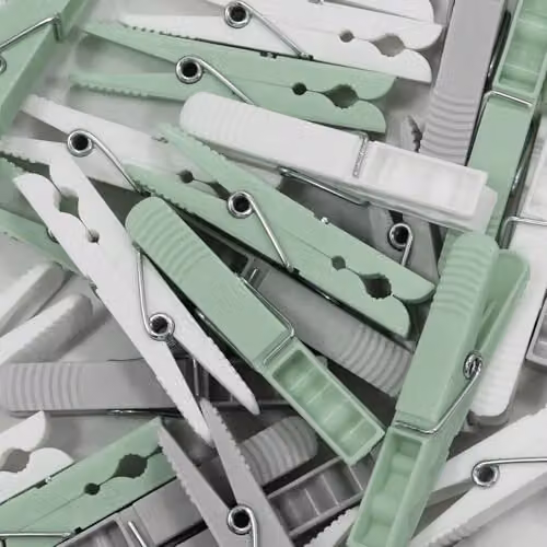 JVL 36 Pack Plastic Clothes Pegs in White, Grey and Green – 2