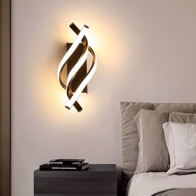 Goeco LED Curved Wall Lamp in Black with Warm White 3000K Light – 1