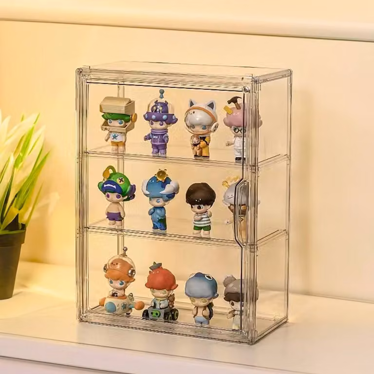 FORGEVIO Wall Mounted Transparent Plastic Cupboard for Toy Model Storage, Width: 50 cm