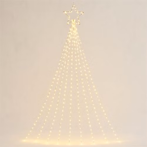 Xmas Haus Waterfall 2D Christmas Tree with Warm White LEDs and Star Top, Height: 150 cm – 2