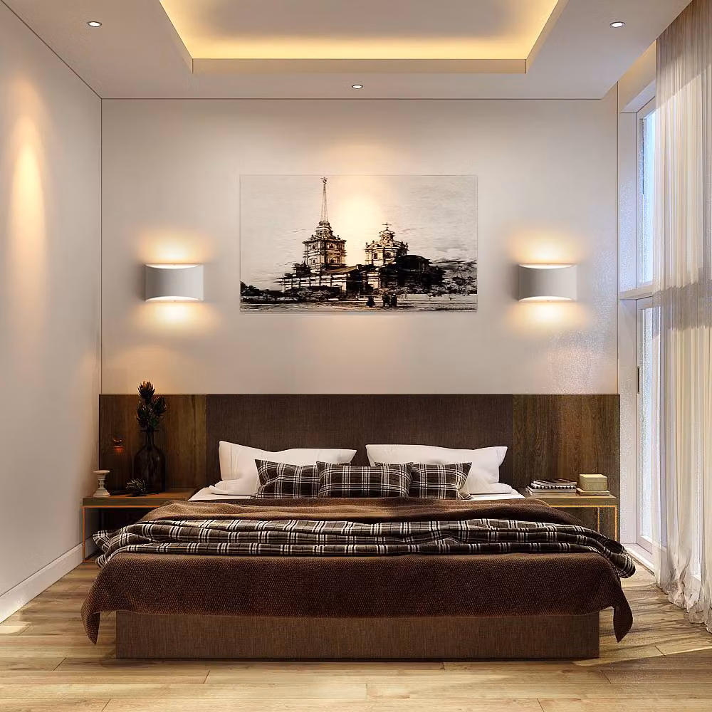 Goeco Modern White Plaster LED Indoor Wall Light with G9 Bulb, 7 W, 3000K Warm White – 2