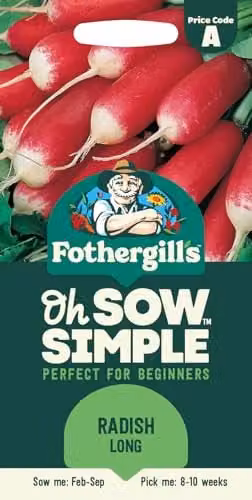 Mr Fothergill's Oh Sow Simple Radish Long Vegetable Seeds, Red and White – 1
