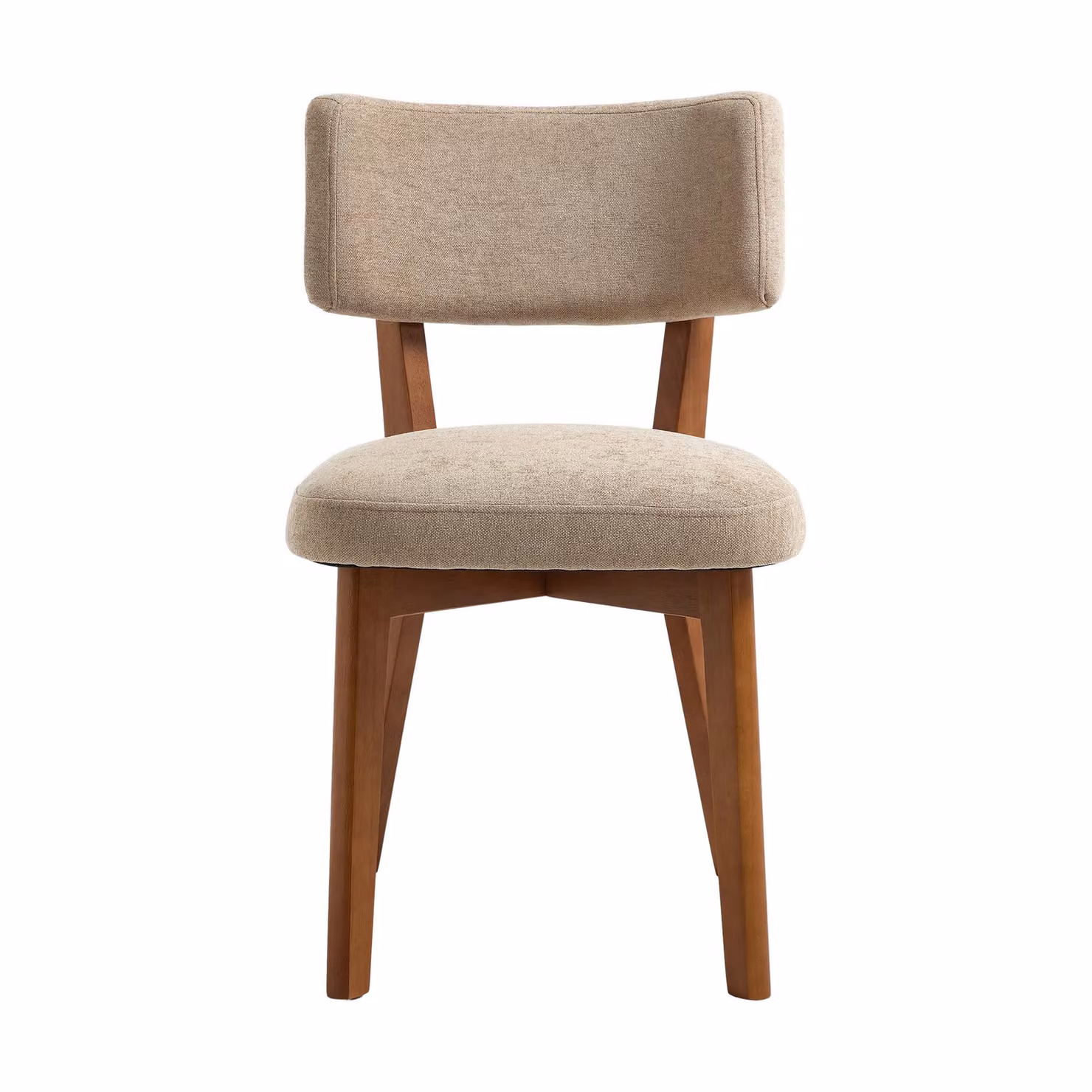 Aosom UK Mid-Century Upholstered Dining Chairs in Beige with High-Density Foam, W/D/H: 54.5 x 47 x 77 cm – 2