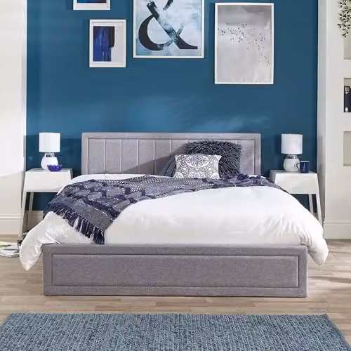 Aspire Beds Castleton Grey Linen Quilted Ottoman Storage Bed Frame, King Size W: 150 cm, H: 158 cm, D: 200 cm – 3