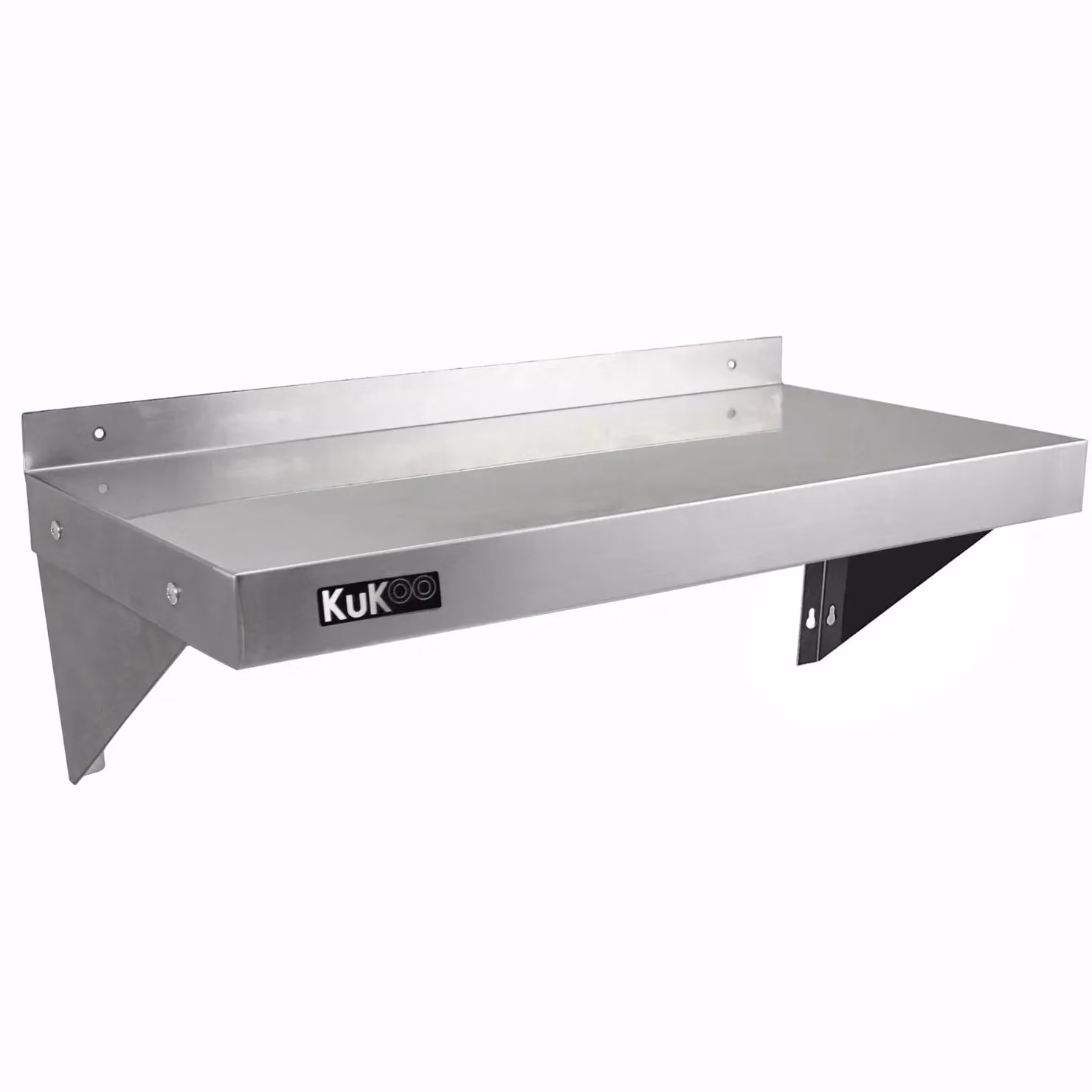 Monstershop KuKoo 2 x Stainless Steel Wall Mounted Shelves, Silver, W: 90 cm, D: 30 cm – 2