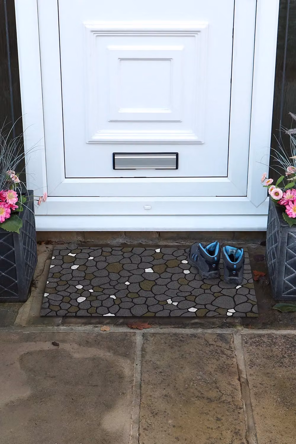 JVL Canyon Black Rubber Scraper Doormat, W: 45 cm, D: 75 cm – 2