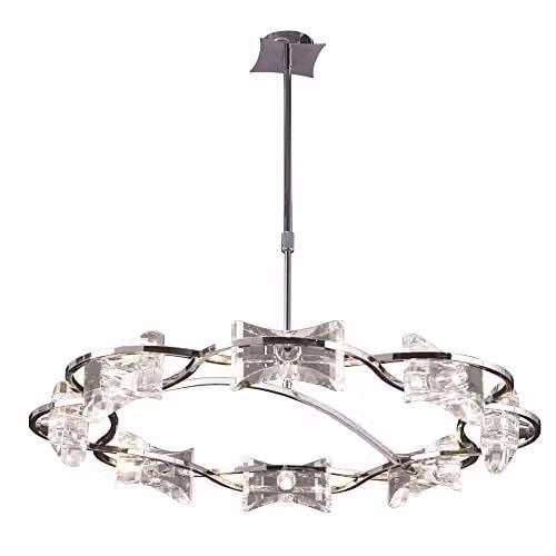 Mantra Krom 0888 Chrome Ceiling Light with G9 Bulb and Transparent Glass