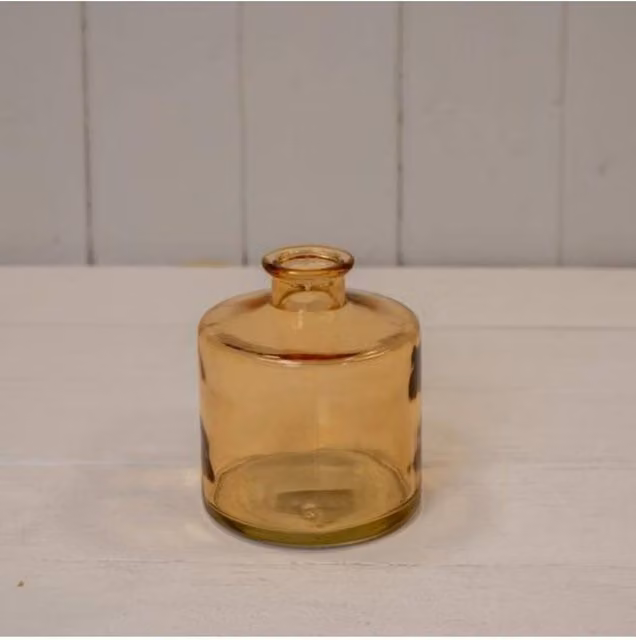 KDMD Rustic Orange Glass Cognac Squat Bottle