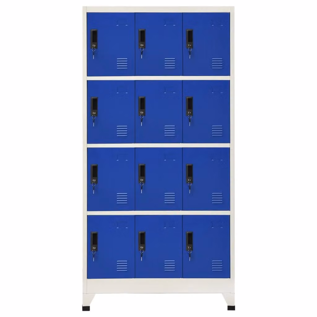 Berkfield Home Steel Locker Cabinet in Grey and Blue, W/D/H: 90 x 45 x 180 cm – 2