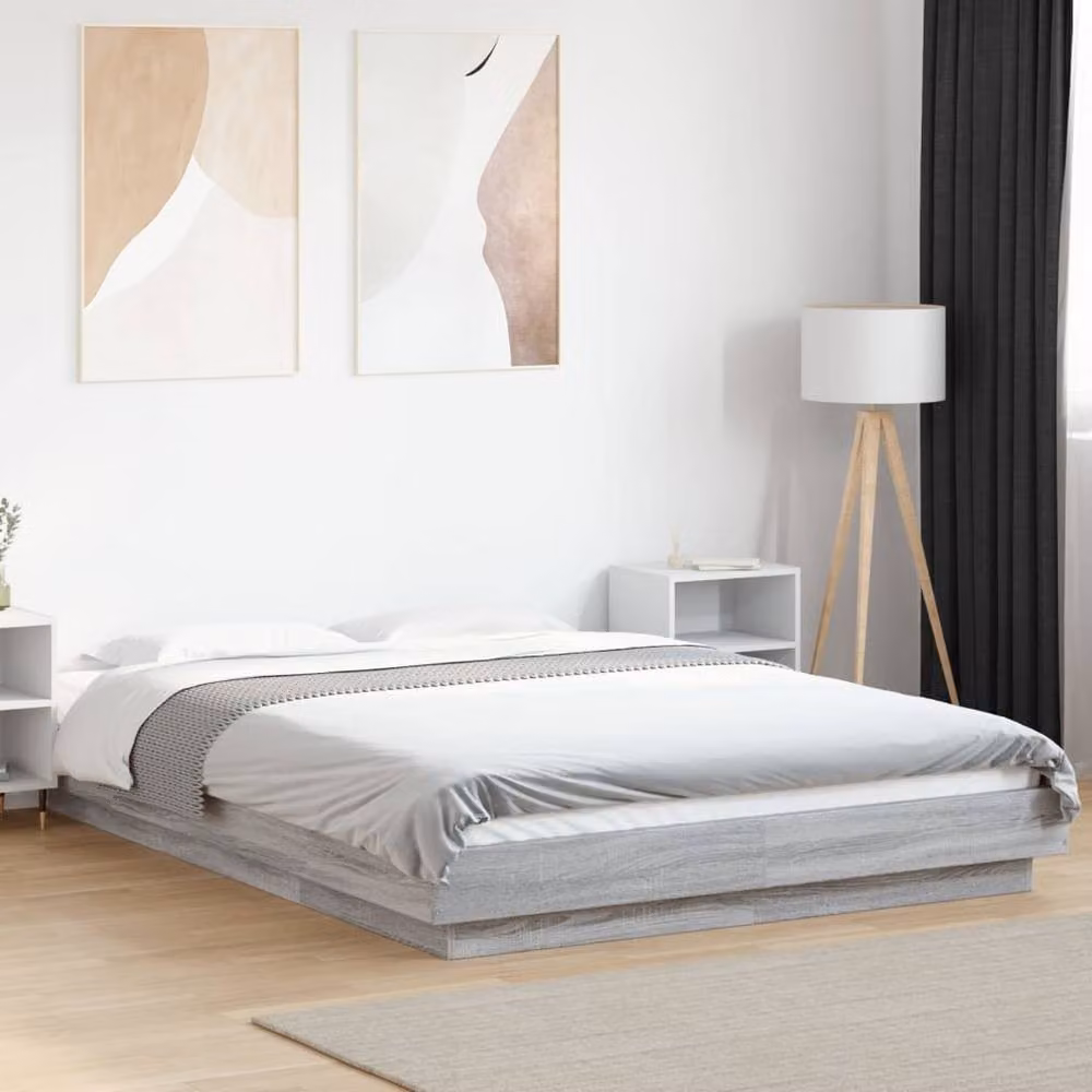 Berkfield Home Modern Small Double Bed Frame with Drawers, Grey, W/D/H: 120 x 200 x 140 cm – 2