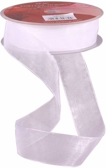 KDMD White Woven Edge Organza Ribbon 25mm, 3 Pack
