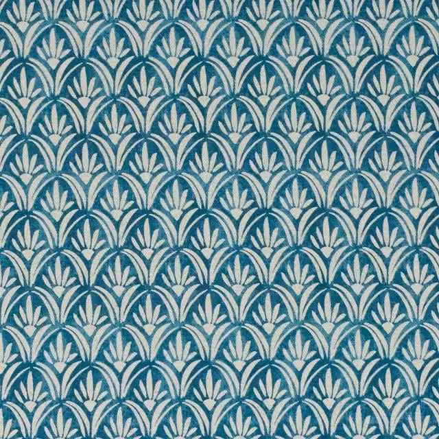 Ashley Wilde Mondrago Nature Graphic Fabric in Blue and Petrol